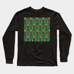 Watercolour Cactus Pattern Long Sleeve T-Shirt